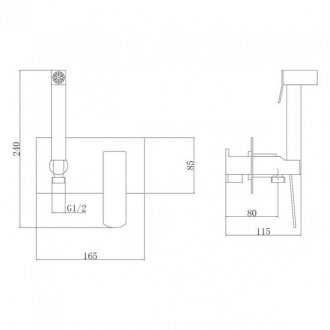 Гигиенический набор Haiba HB55548-7 черный матовый