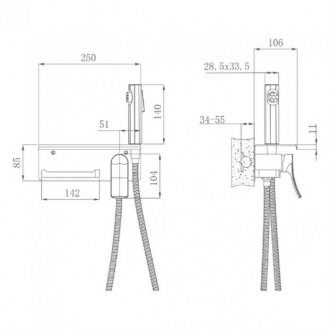 Гигиенический набор Haiba HB55553 хром