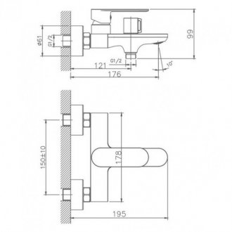 Смеситель для ванны Haiba HB60590-7 черный матовый