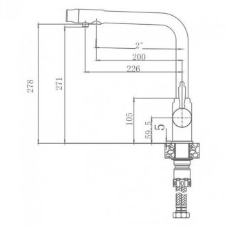 Смеситель для кухни Haiba HB70301 сталь матовая