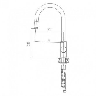 Смеситель для кухни Haiba HB70304-5 сталь матовая