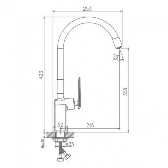 Смеситель для кухни Haiba HB73548-8 белый