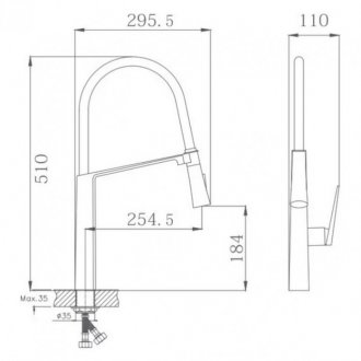 Смеситель для кухни Haiba HB73827-3 сталь оружейная