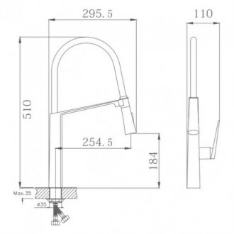 Смеситель для кухни Haiba HB73827-7 черный матовый