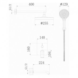 Душевая система Haiba HB80553-7 черная матовая