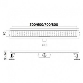 Душевой лоток Haiba HB93700-7 черный