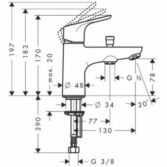 Смеситель на борт ванны Hansgrohe Focus E2 Mono 31938000