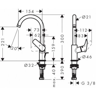 Смеситель для раковины Hansgrohe Logis 71130670