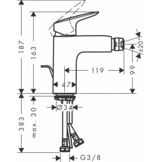 Смеситель для биде Hansgrohe Logis 71200670