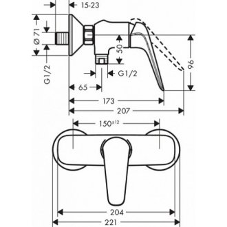 Смеситель для душа Hansgrohe Novus 71062000