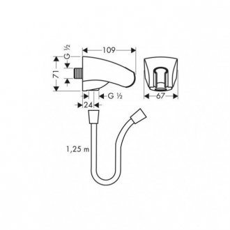 Держатель для лейки со штуцером Hansgrohe Porter E 27507000