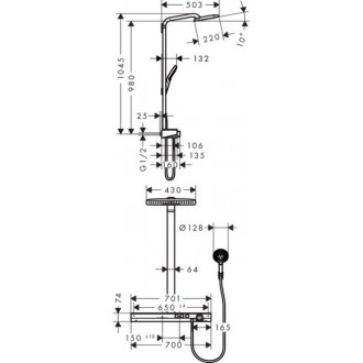 Душевая стойка Hansgrohe Rainmaker Select 420 2jet Showerpipe 27168400