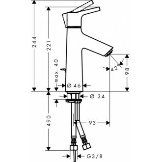 Смеситель для раковины Hansgrohe Talis S 100 Cool Start 72022000