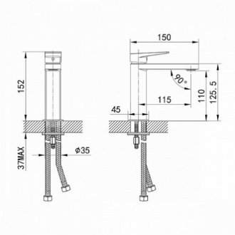 Смеситель для раковины Iddis Bridge BRDSB00i01