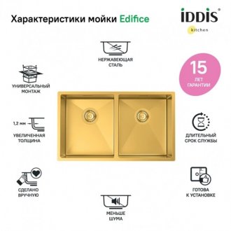 Мойка кухонная Iddis Edifice EDI75B2i77