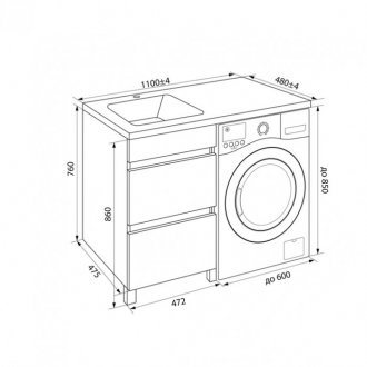 Мебель для ванной Iddis Optima Home 110 см с ящиками левосторонняя