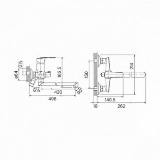 Смеситель для ванны Iddis Ray RAYSBL2i10WA