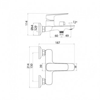 Смеситель для ванны Iddis Sign SIGSB02i02WA