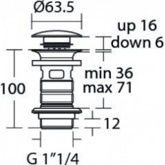 Донный клапан для раковины Ideal Standard E1482XG