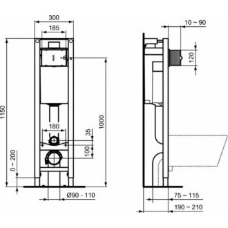 Инсталляция для подвесного унитаза Ideal Standard ProSys Eco Frame M E233267