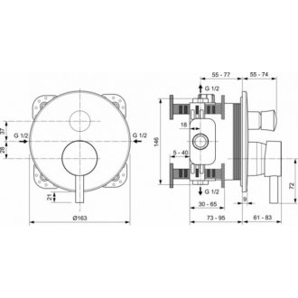 Смеситель для ванны Ideal Standard Ceraline A7389XG