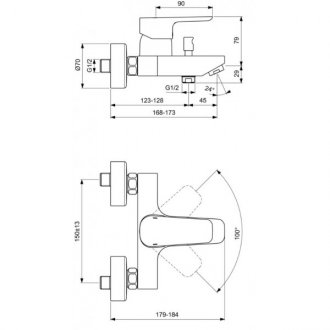 Набор смесителей с душевым гарнитуром Ideal Standard Ceraplan III BD005AA 3 в 1