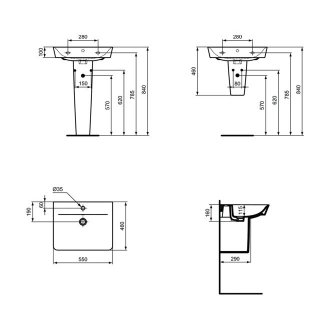 Раковина Ideal Standard Connect Air Cube E074401 55 см