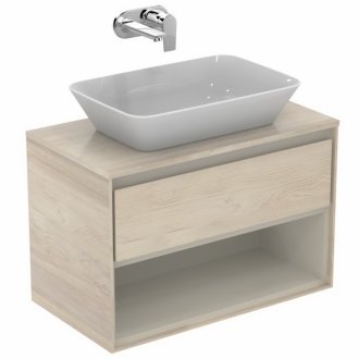 Мебель для ванной Ideal Standard Connect Air E0827 80 см со столешницей светло-коричневое дерево