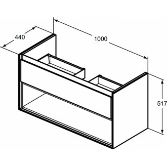 Мебель для ванной Ideal Standard Connect Air E0828 100 см со столешницей светло-серая