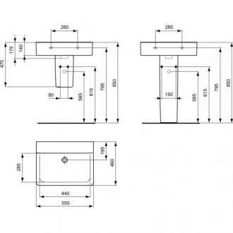 Раковина Ideal Standard Connect Cube E8112MA 55 см