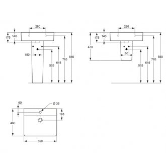 Раковина Ideal Standard Connect Cube E811301 55 см