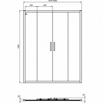 Душевая дверь Ideal Standard Connect 2 Sliding door K9282V3 160 см