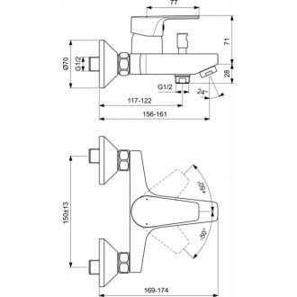 Набор смесителей с душевым гарнитуром Ideal Standard Esla BC264AA 3 в 1