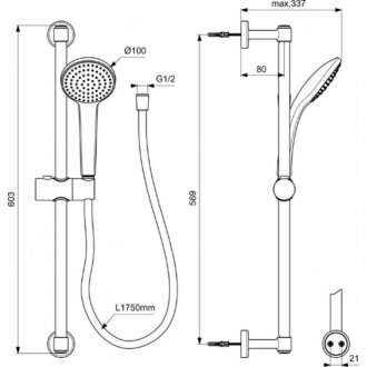 Душевой гарнитур Ideal Standard Idealrain Soft M1 BD142XG