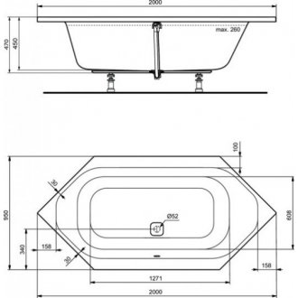 Ванна встраиваемая Ideal Standard Tonic II K747001 200x95