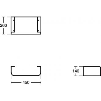Полка металлическая для мебели Ideal Standard Tonic II R4344WG 45 см