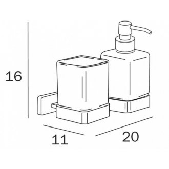Дозатор мыла и стакан Inda Lea A1810DCR21
