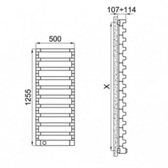 Полотенцесушитель Irsap Step 500x1255x107 мм