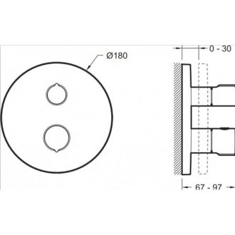 Смеситель для душа термостатический Jacob Delafon Modulo E75386-CP