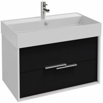 Мебель для ванной Jacob Delafon Vivienne 80 белый/черный блестящий лак