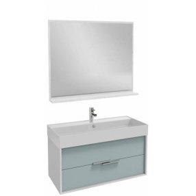 Мебель для ванной Jacob Delafon Vivienne 100 белый/голубой шторм сатин