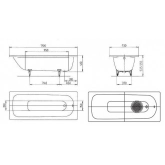 Ванна Kaldewei Saniform Plus 371-1 170x73 Antislip-Perl-Effekt