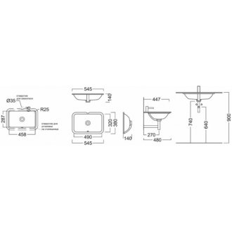 Раковина Kerama Marazzi Plaza PLR.wbu.55