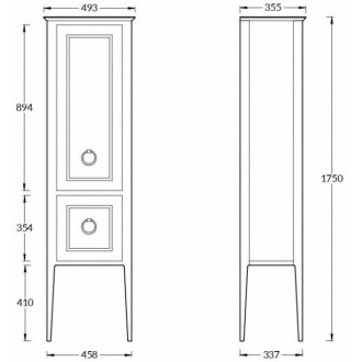 Шкаф-пенал Kerama Marazzi Plaza Classic Neo 175 белый