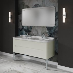 Мебель для ванной Kerasan Waldorf 150 ваниль с ящиками ножки хром