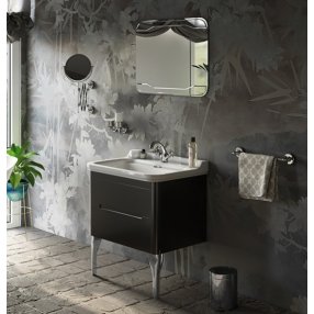Мебель для ванной Kerasan Waldorf 80 см черная ножки хром