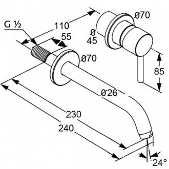 Смеситель для раковины Kludi Bozz 382450576