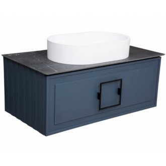 Мебель для ванной со столешницей La Fenice Cube 90 синяя