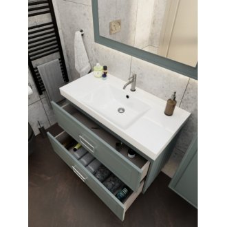 Мебель для ванной La Fenice Cubo Twin 100 серо-зеленая
