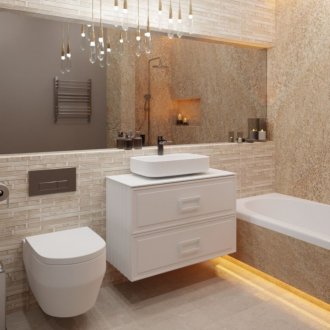 Мебель для ванной со столешницей La Fenice Cube Twin 90 белая
